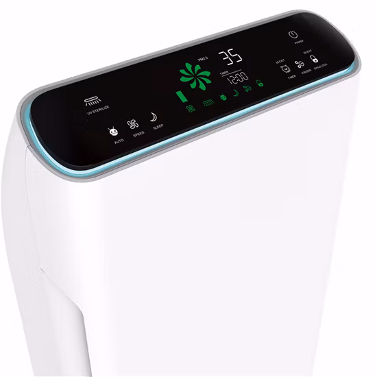 Air Purifier Durable Metal Housing Temperature Display True Hapa Filter Commercial Four Layer