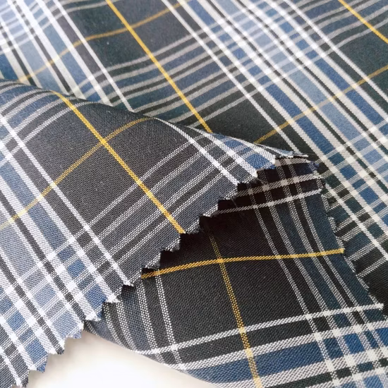 Gewebter Tc-Twill-Streifen aus Polyester-Baumwolle/Spandex mit Karomuster, weiches Flanellgarn, gefärbter Schulstoff mit Karomuster für Hemden/Uniformen